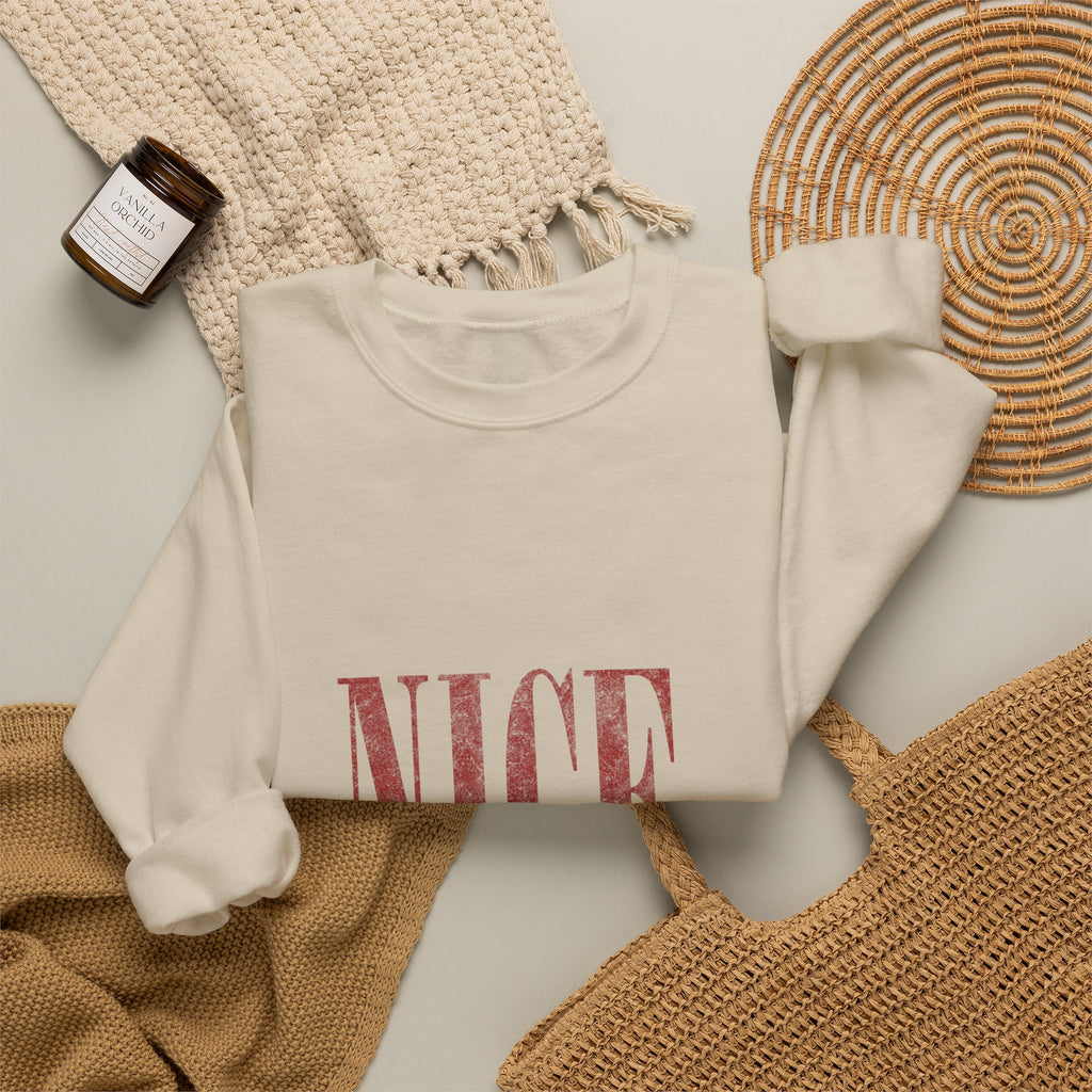 Nice-ish Crewneck Sweatshirt – Playful Retro Graphic Pullover