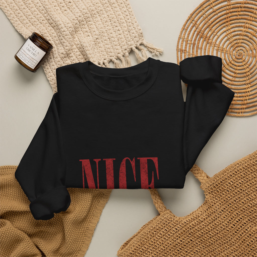 Nice-ish Crewneck Sweatshirt – Playful Retro Graphic Pullover