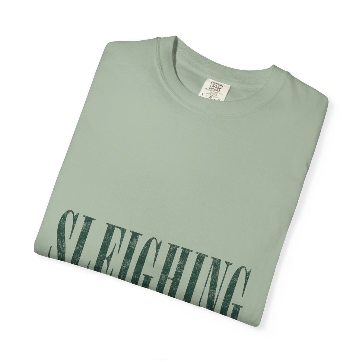 Sleighing Tee — Vintage Holiday Graphic T-Shirt with 'SLEIGHING, OBVIOUSLY.' Print
