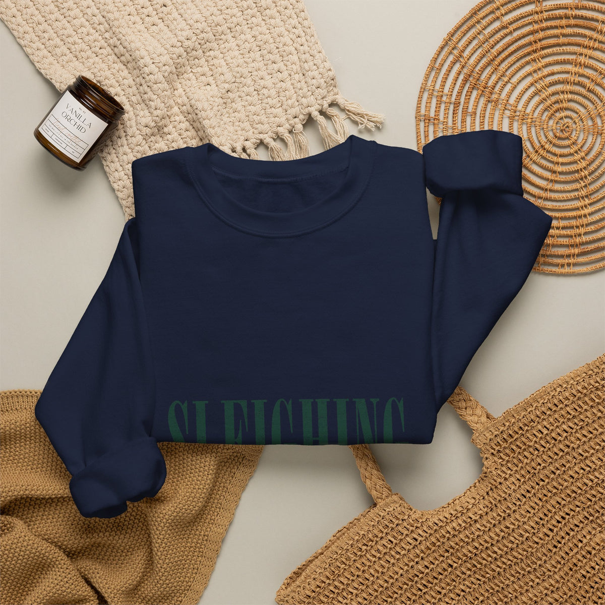 Sleighing Originally Crewneck Sweatshirt — Holiday Graphic Pullover