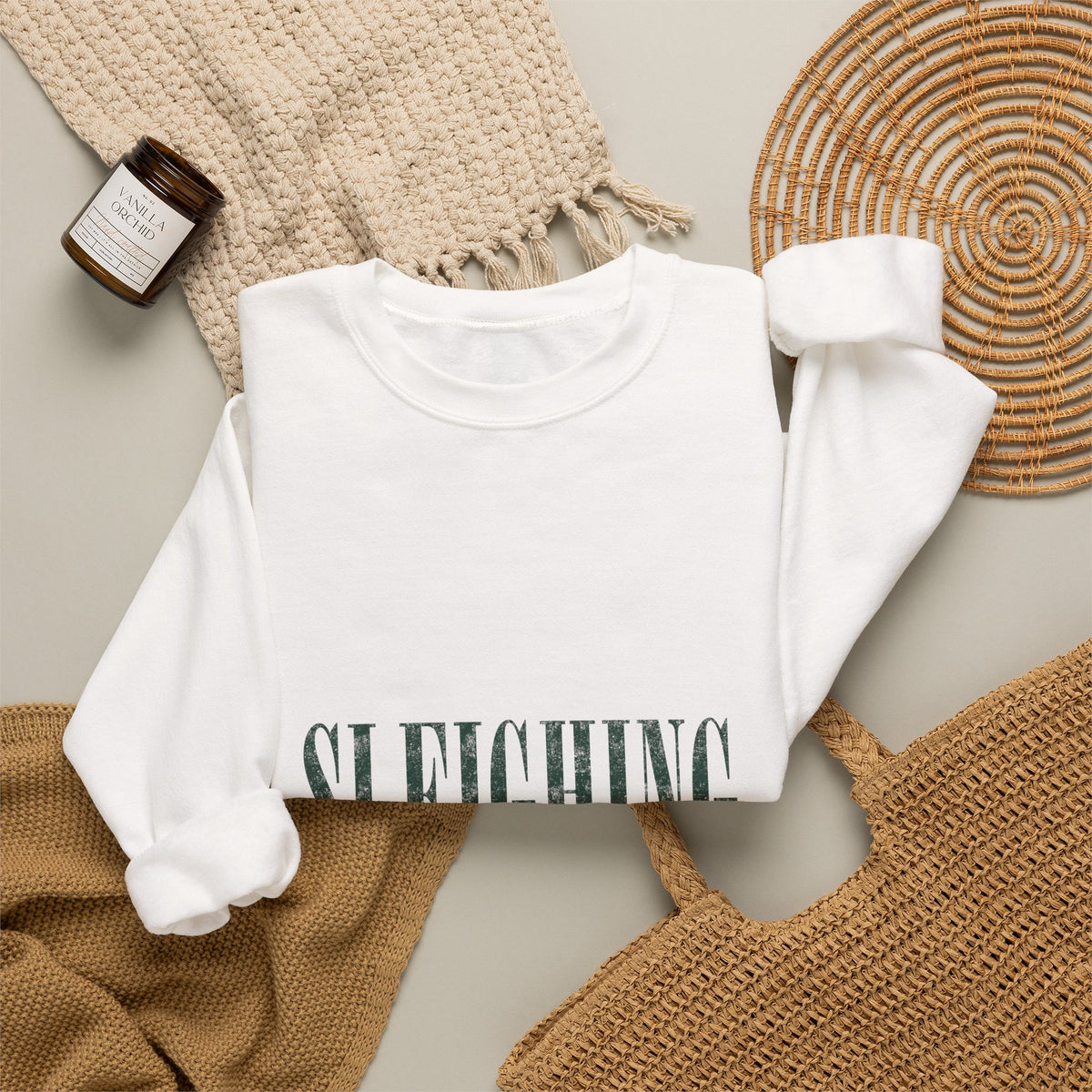 Sleighing Originally Crewneck Sweatshirt — Holiday Graphic Pullover