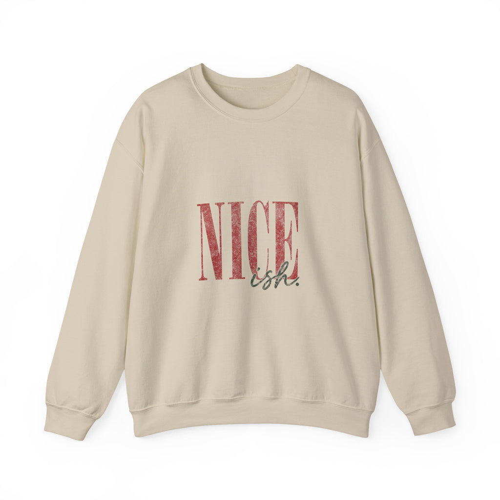Nice-ish Crewneck Sweatshirt – Playful Retro Graphic Pullover
