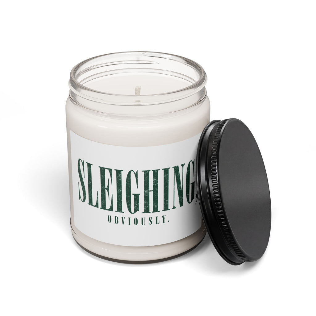 Sleighing, Obviously. Scented Soy Candle — 9oz Holiday Pine & Spice Jar