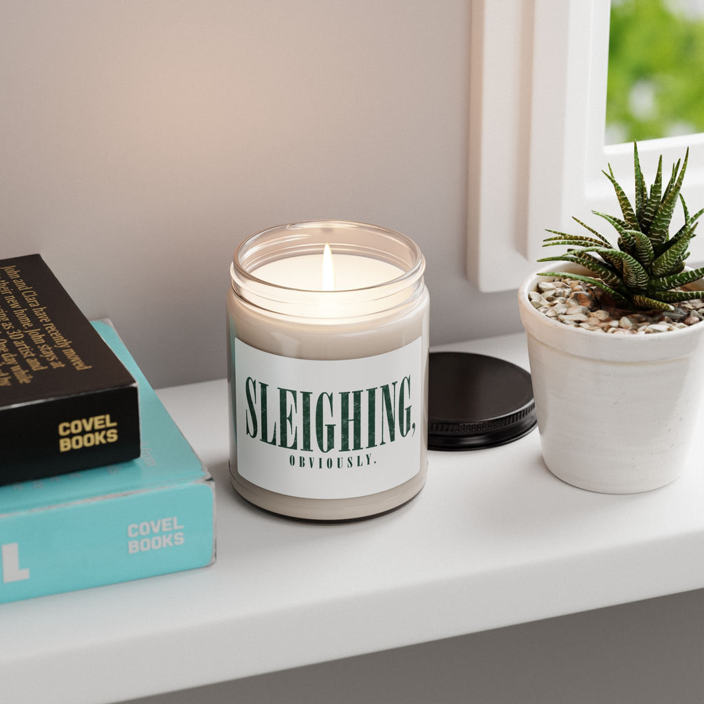 Sleighing, Obviously. Scented Soy Candle — 9oz Holiday Pine & Spice Jar