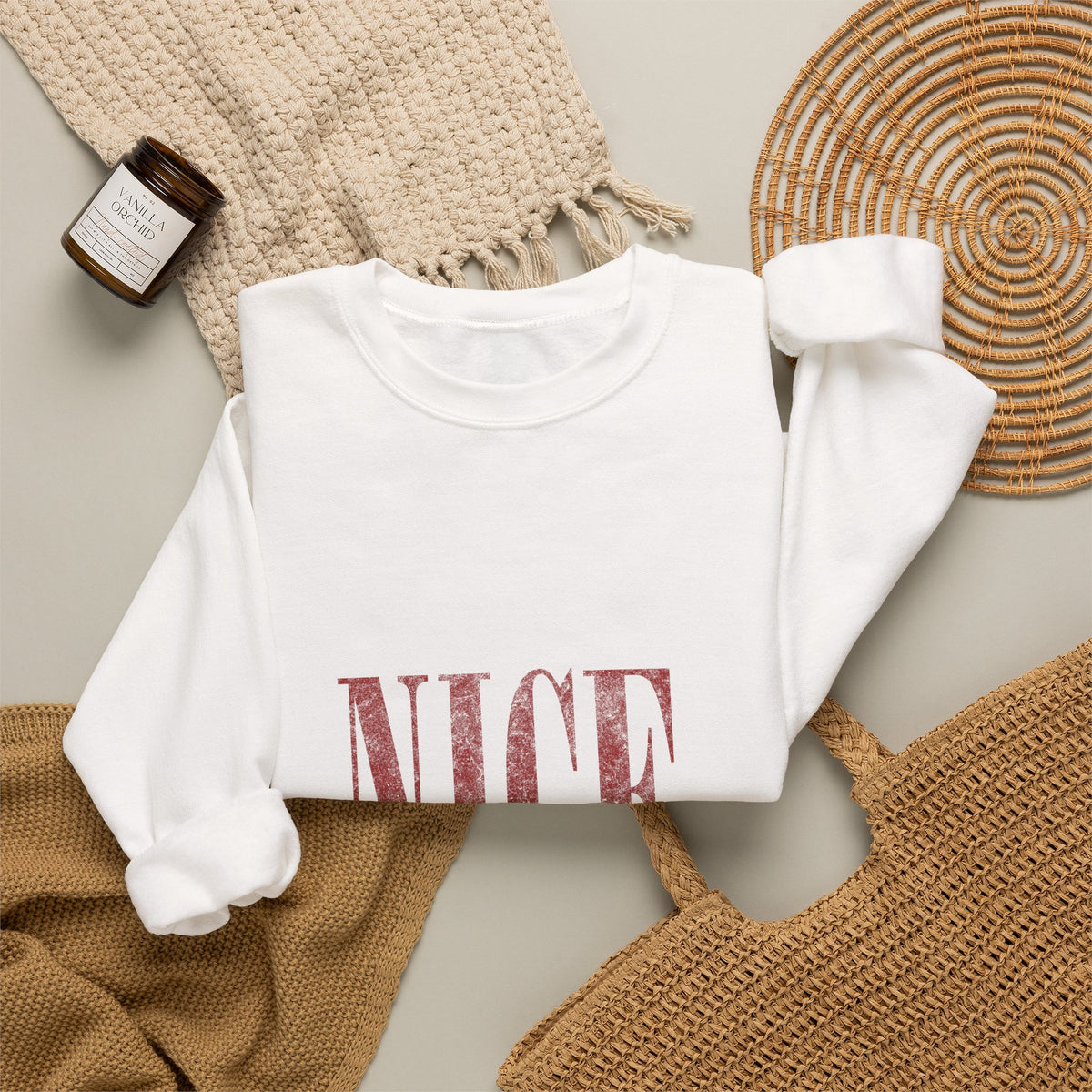 Nice-ish Crewneck Sweatshirt – Playful Retro Graphic Pullover
