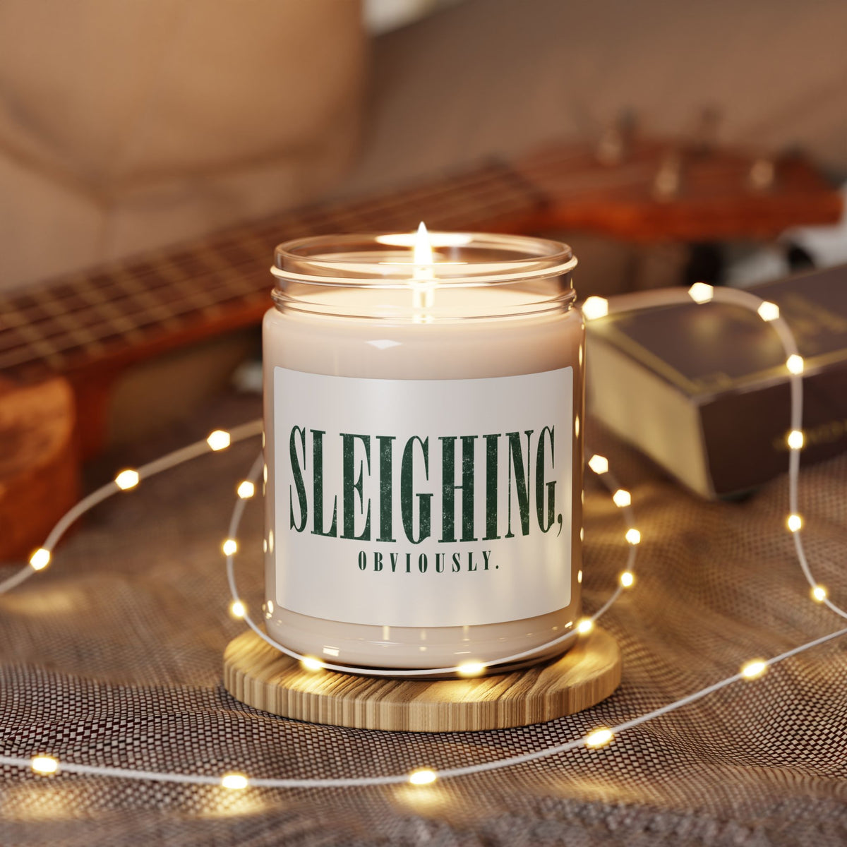 Sleighing, Obviously. Scented Soy Candle — 9oz Holiday Pine & Spice Jar